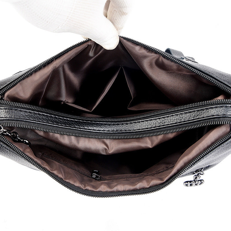 Genuine Leather Simple Shoulder Messenger Bag