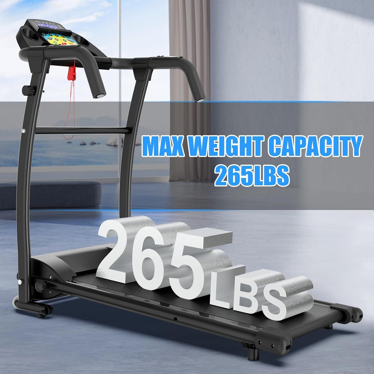 Walking Pad With Handle Bar, Foldable Treadmill 2.5HP Treadmill